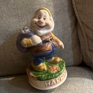 Walt Disney Dwarfs - "Happy" - Schmid ceramic music box
